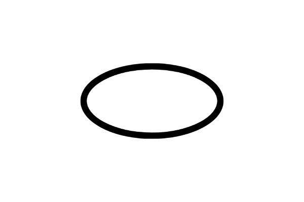 Une simple forme ovale noire sur fond blanc, rappelant les formes lisses que vous pourriez créer lorsque vous faites du crochet.